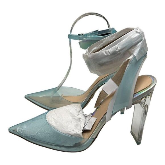 Aldo X Disney Glassslipper Blue Heels Cinderella Collection Princess Ankle Strap - Picture 5 of 16